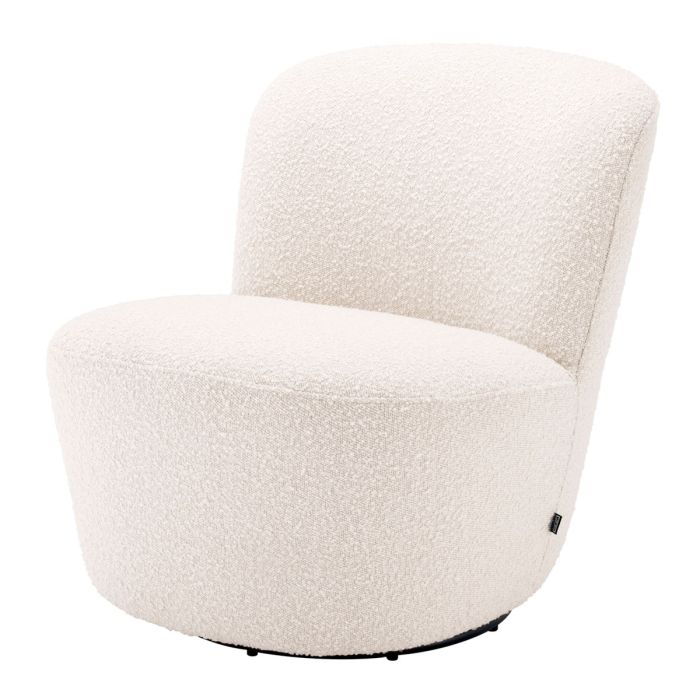 Fauteuil pivotant bouclé crème | Eichholtz Doria