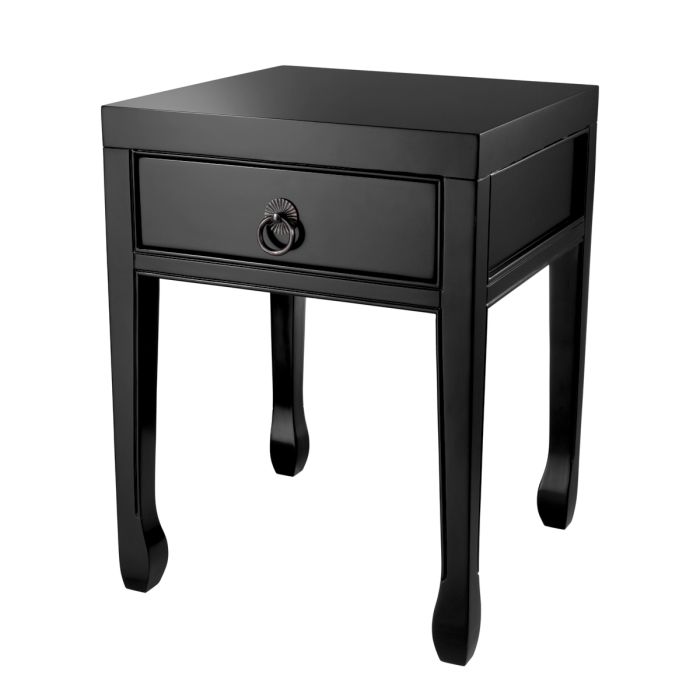 Table de chevet en bois noir ciré | Eichholtz Chinese