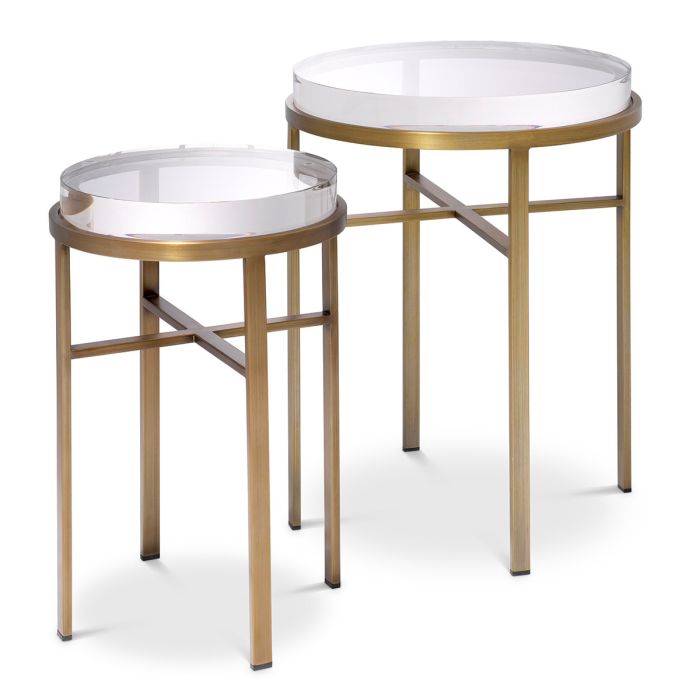 Table d'appoint en laiton brossé (lot de 2) | Eichholtz Hoxton