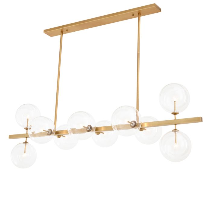 Lustre doré en verre transparent | Eichholtz Largo
