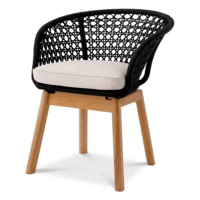 Chaise extérieure en cordage noir | Eichholtz Trinity