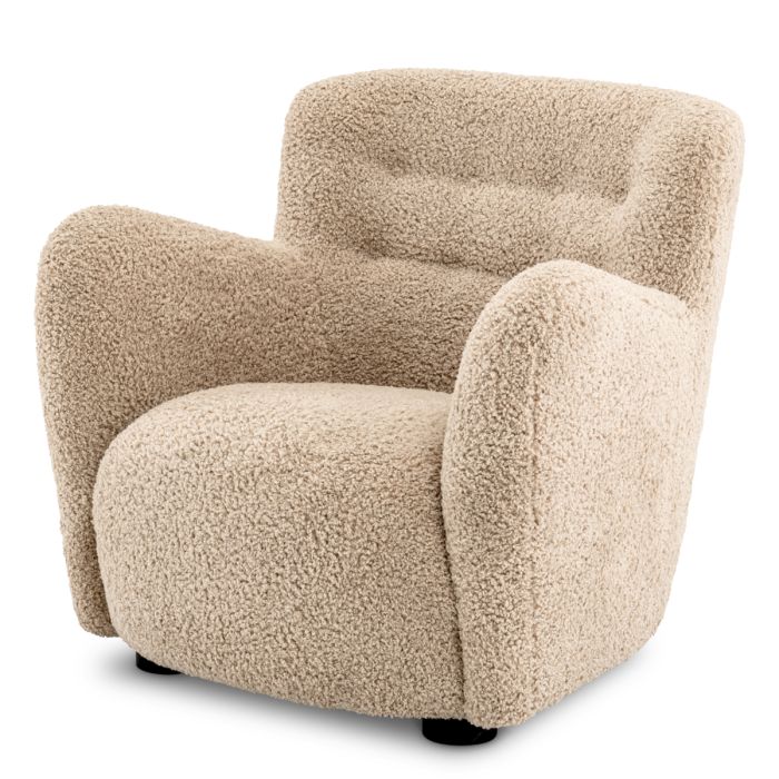 Fauteuil molletonné sable | Eichholtz Bixby