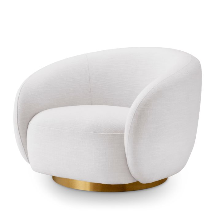Fauteuil pivotant en tissu blanc | Eichholtz Brice
