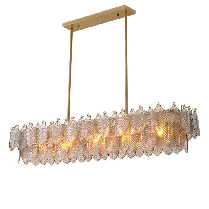 Lustre rectangulaire doré en verre fumé | Eichholtz Verbier