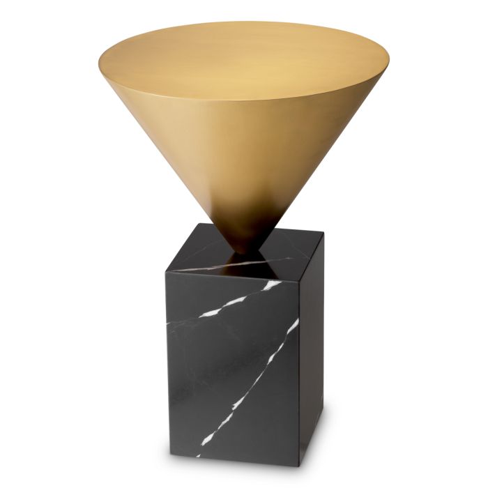 Table d'appoint dorée en marbre noir | Eichholtz Nota