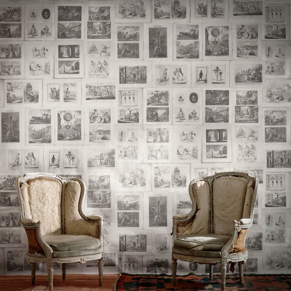 Papier peint Parody Black/ Neutral/White | Andrew Martin - vue de détail | REMO-HOME