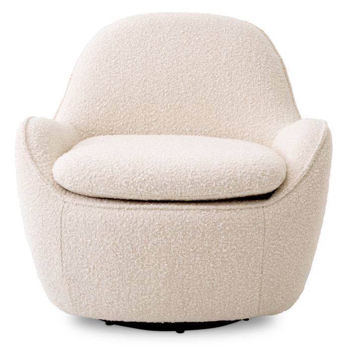 Fauteuil pivotant bouclé crème | Eichholtz Cupido