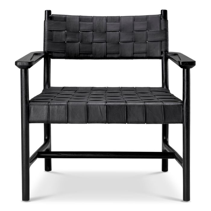 Fauteuil en cuir noir | Eichholtz Tiberio