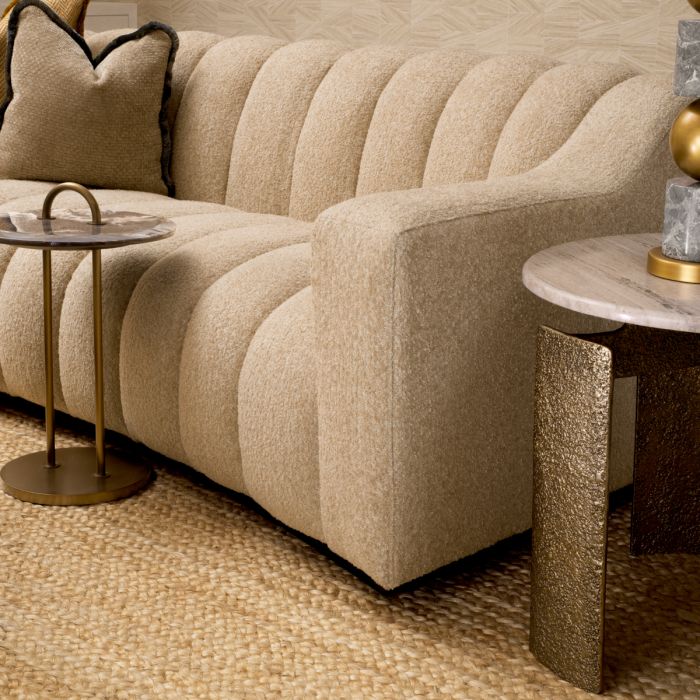 Table d'appoint dorée en marbre beige | Eichholtz Bodega