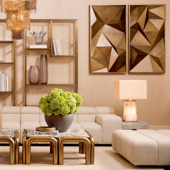 Pouf modulable en tissu beige | Eichholtz Hunter