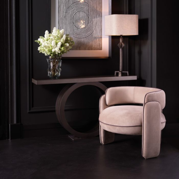 Fauteuil en velours greige | Eichholtz Chaplin