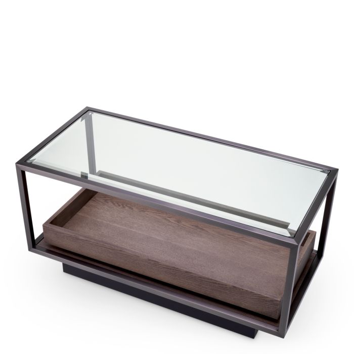 Table d'appoint en bronze et verre transparent | Eichholtz Roxton