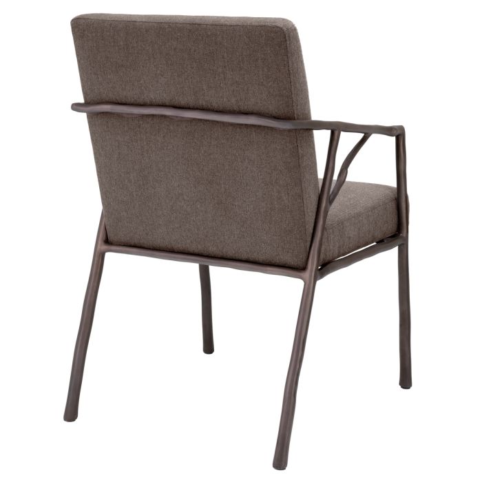 Chaise de salle à manger en tissu marron | Eichholtz Antico