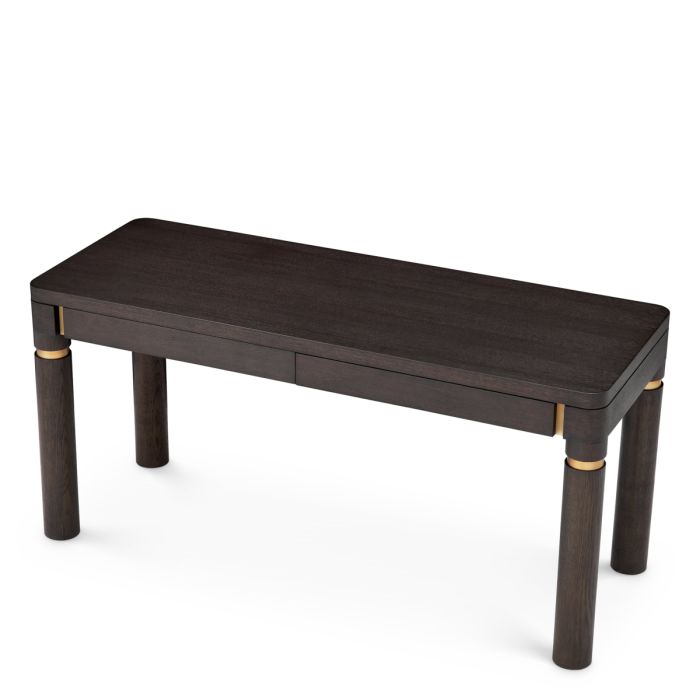 Bureau en chêne moka et laiton brossé | Eichholtz Carmel