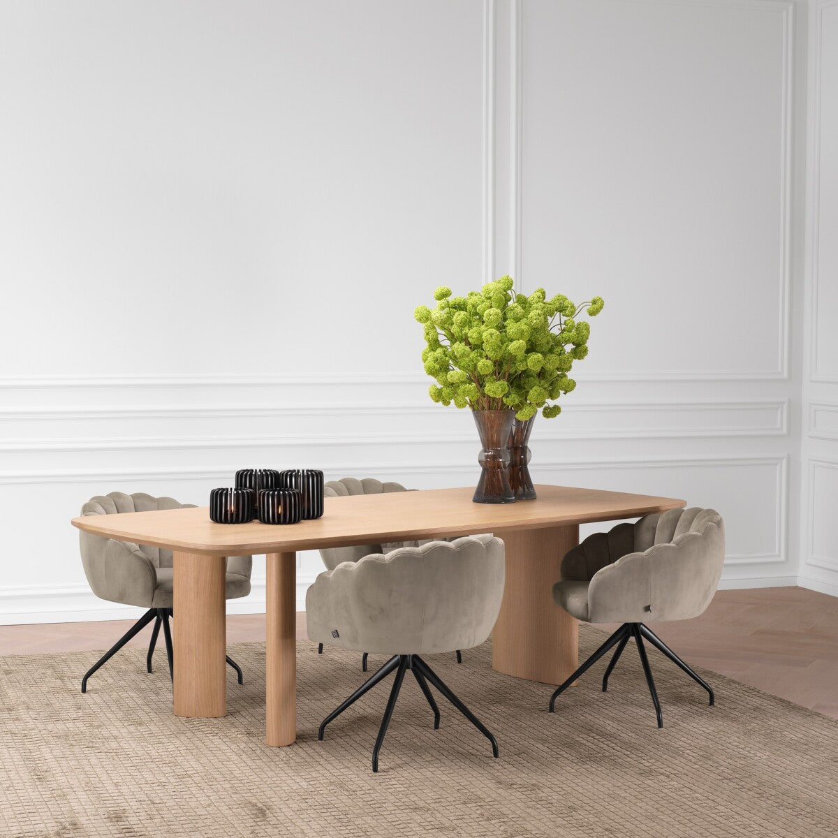 Table à manger en placage chêne naturel | Eichholtz Harmonie S - vue de détail | REMO-HOME