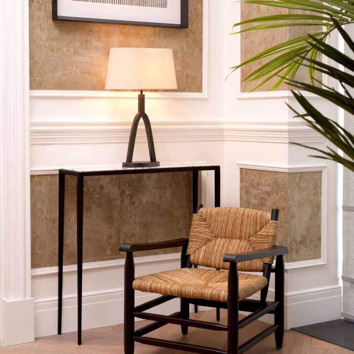 Fauteuil noir en jonc de mer | Eichholtz Elliott