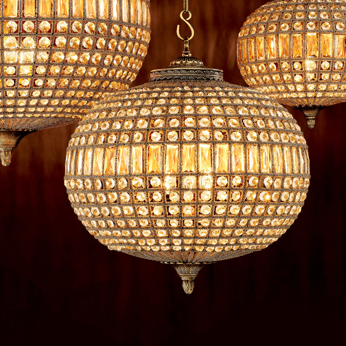 Chandelier en laiton antique | Eichholtz Kasbah Oval M - vue de détail | REMO-HOME