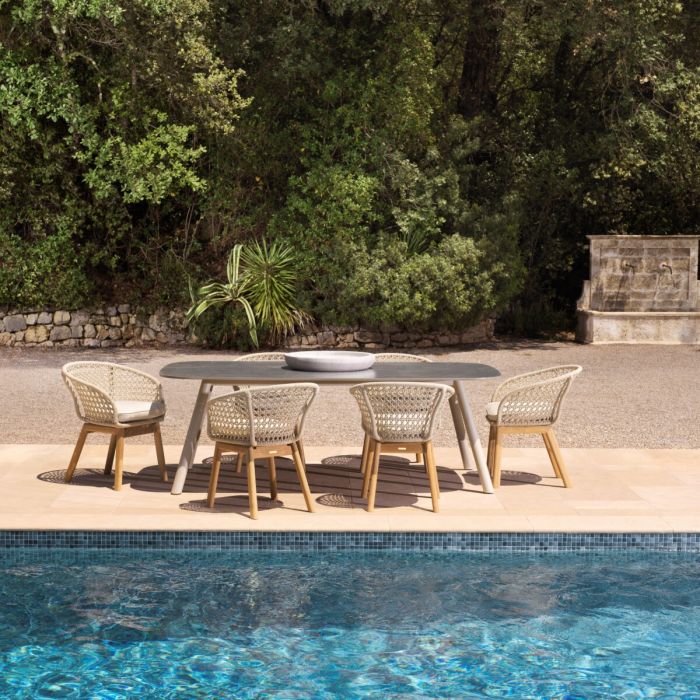 Chaise extérieure en cordage crème | Eichholtz Trinity