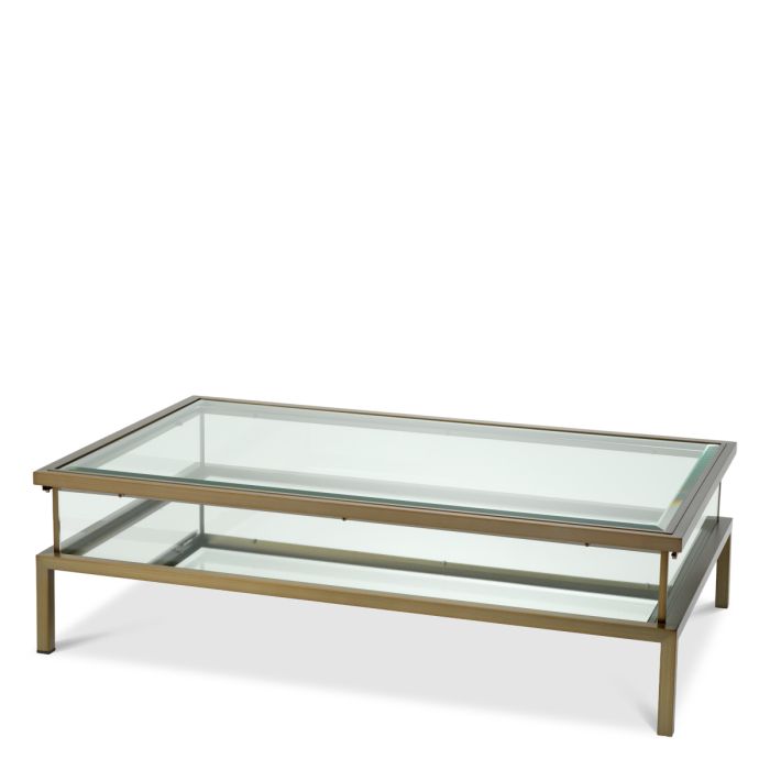 Table basse rectangulaire en laiton brossé | Eichholtz Harvey