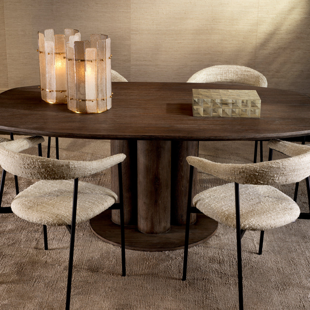 Table à manger en placage chêne silverstone | Eichholtz Westwood - vue de détail | REMO-HOME