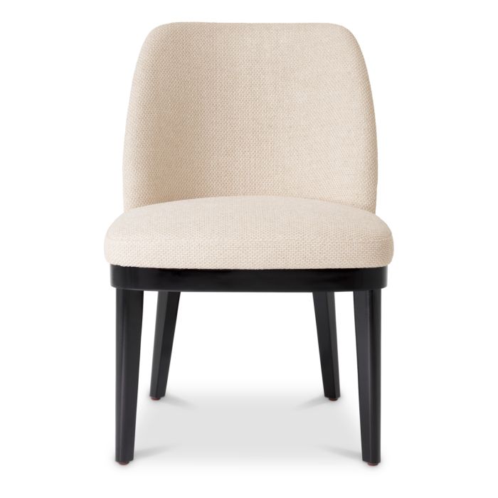 Chaise de salle à manger en tissu blanc écru | Eichholtz Costa