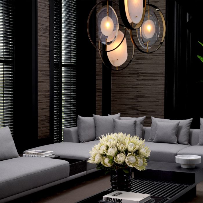 Lustre en bronze et en verre satiné | Eichholtz Vincente