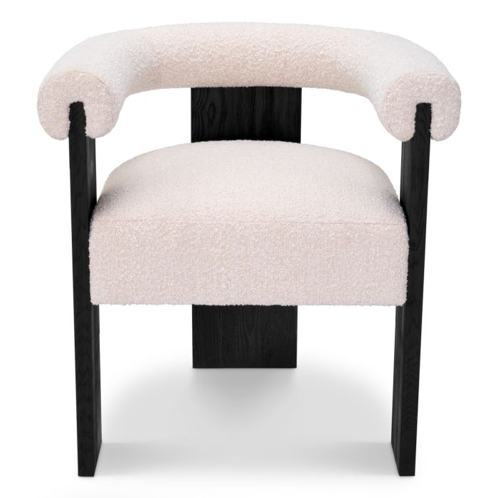 Chaise de salle à manger bouclé crème | Eichholtz Percy