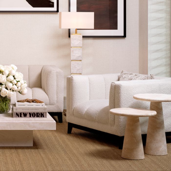 Table d'appoint en travertin | Eichholtz Adriana S