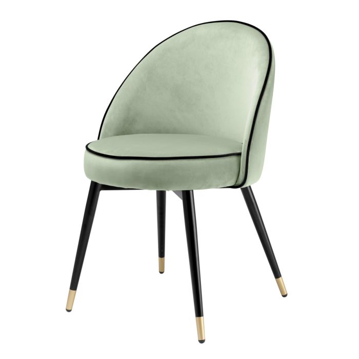 Chaise de salle à manger en velours vert (lot de 2) | Eichholtz Cooper