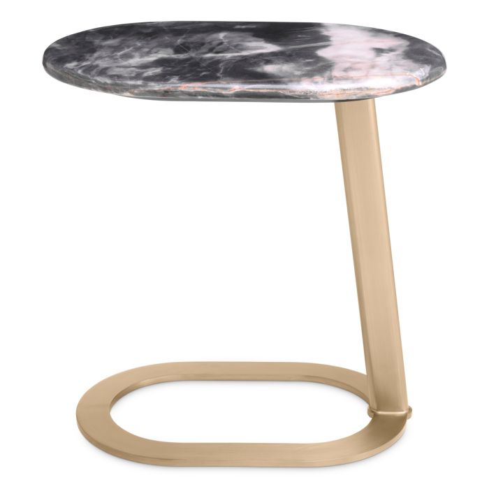 Table d'appoint dorée en marbre noir | Eichholtz Oyo