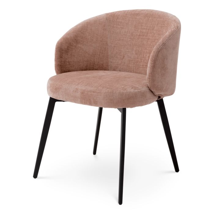 Chaise de salle à manger avec accoudoirs en tissu rose (lot de 2) | Eichholtz Lloyd