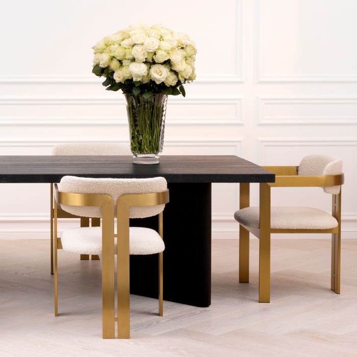 Chaise de salle à manger bouclé crème | Eichholtz Donato