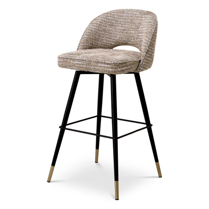 Chaise de bar en tissu beige (lot de 2) | Eichholtz Cliff