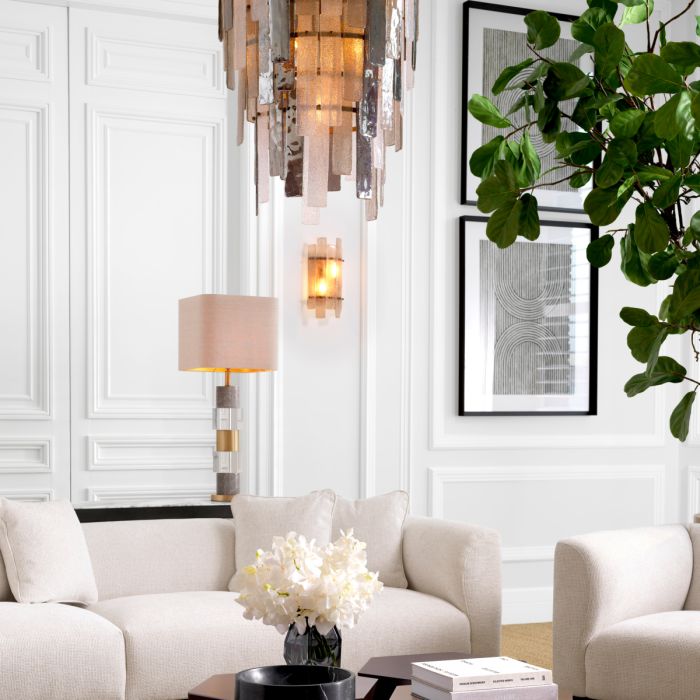 Lustre doré en verre soufflé | Eichholtz Greyson