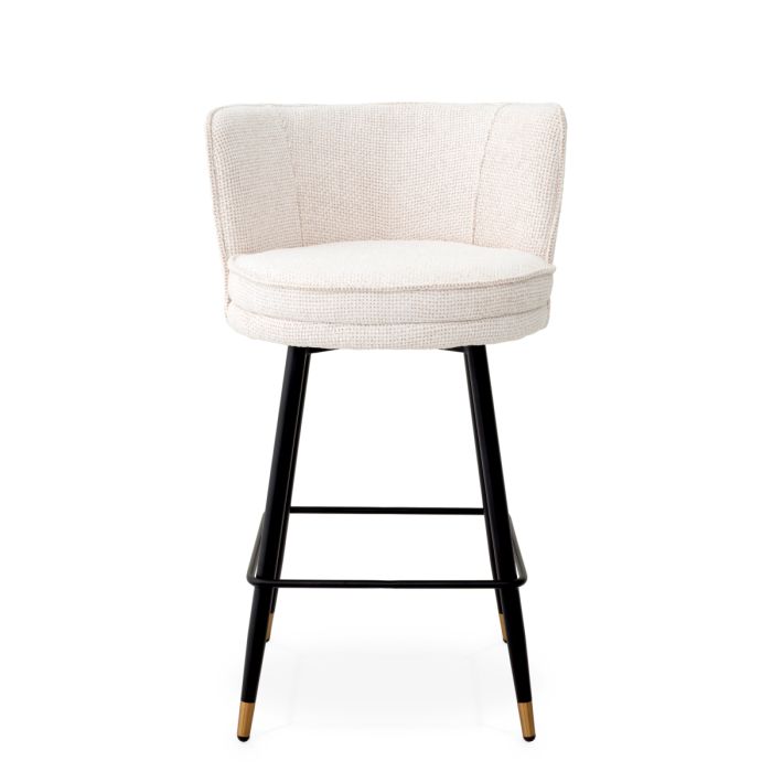 Chaise de comptoir en tissu blanc cassé | Eichholtz Grenada