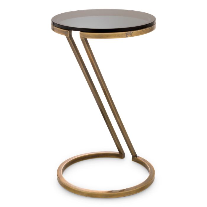 Table d'appoint dorée en verre fumé | Eichholtz Falcone