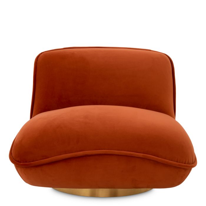 Fauteuil pivotant en velours orange | Eichholtz Relax
