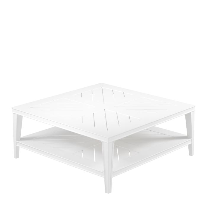 Table basse extérieur carrée en métal blanc | Eichholtz Bell Rive