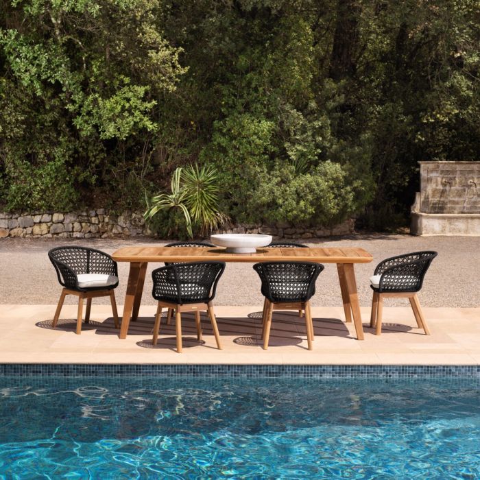 Chaise extérieure en cordage noir | Eichholtz Trinity