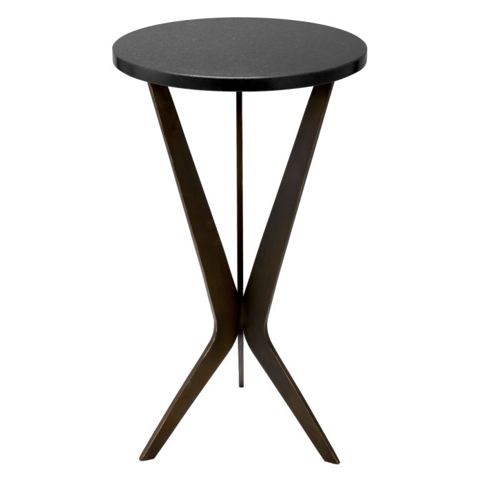 Table d'appoint en bronze et granit noir | Eichholtz Malone