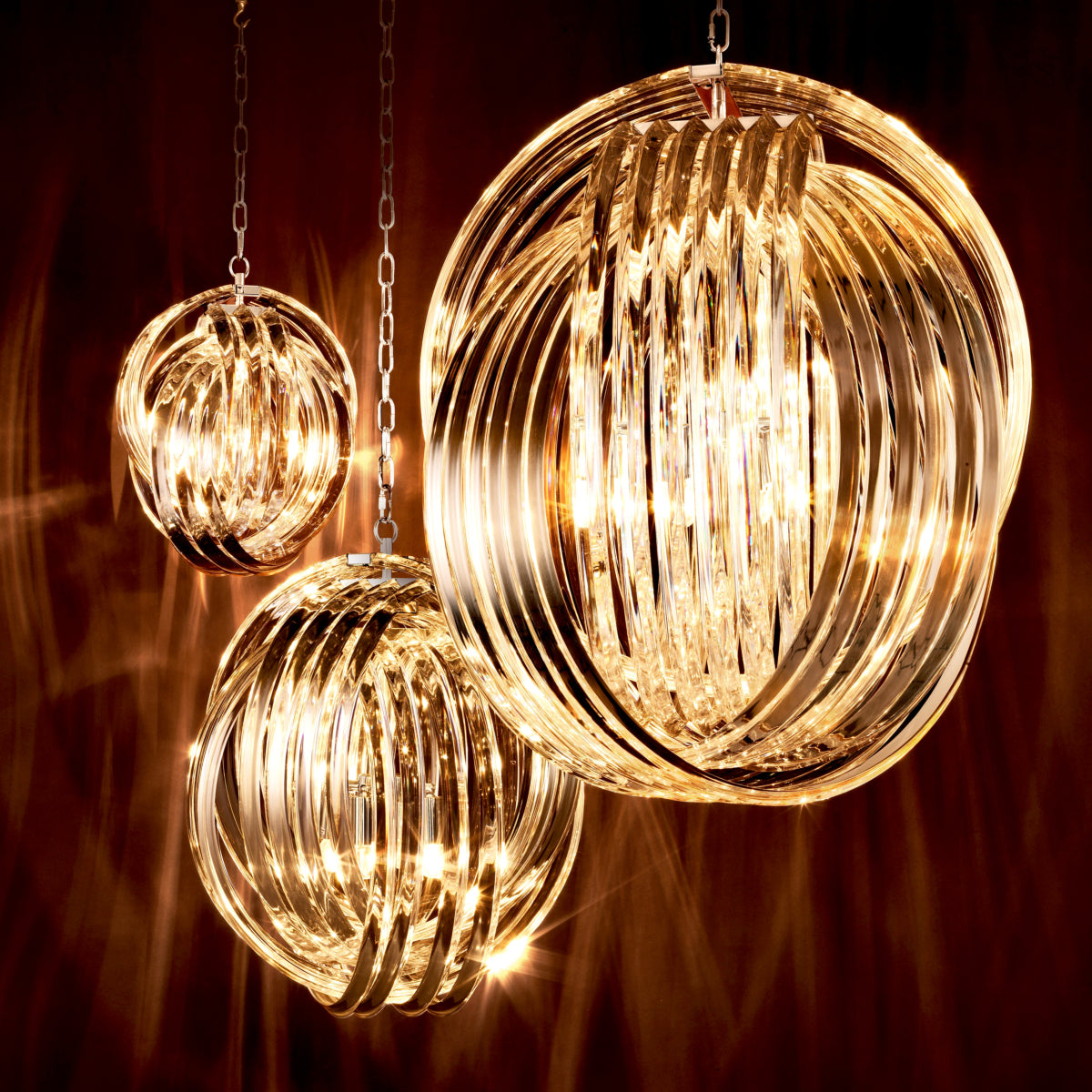 Chandelier en métal ø 35 cm | Eichholtz Marco Polo S - vue de détail | REMO-HOME