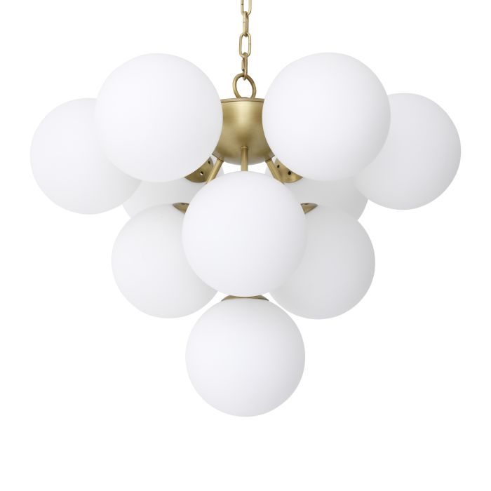 Lustre doré en verre blanc | Eichholtz Icaro
