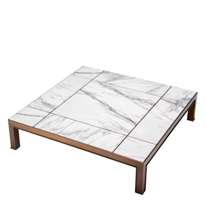 Table basse en bronze et marbre blanc | Eichholtz Tardieu