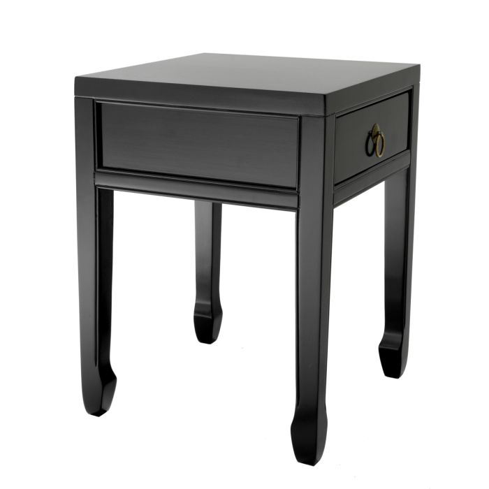 Table de chevet en bois noir ciré | Eichholtz Chinese