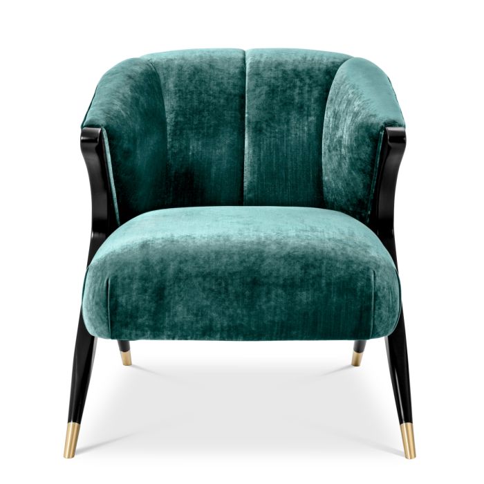 Fauteuil en tissu vert d'eau | Eichholtz Pavone