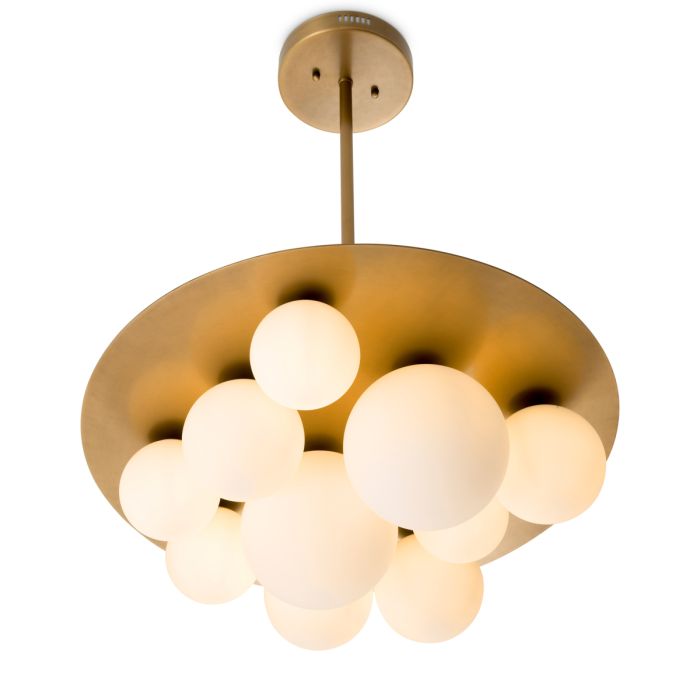 Lustre doré en verre blanc | Eichholtz Orsini