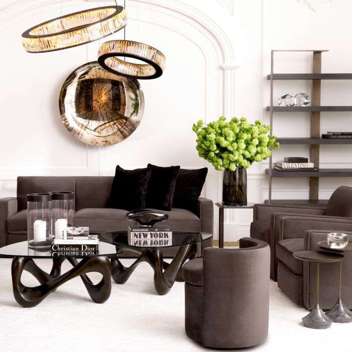 Tabouret en velours gris foncé | Eichholtz Arcadia