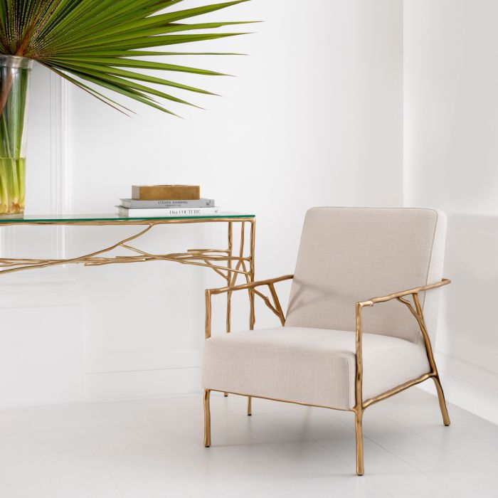 Console dorée en verre transparent | Eichholtz Antico