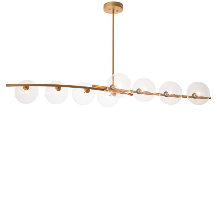 Lustre doré en verre transparent | Eichholtz Spezia