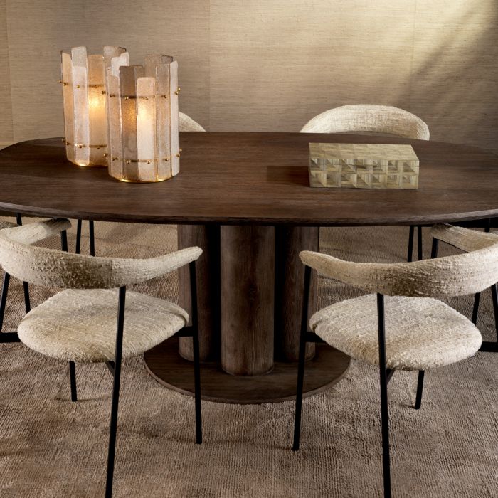 Chaise de salle à manger bouclé crème (lot de 2) | Eichholtz Julio